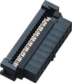 20 دبوس 2.00mm IDC المقبس موصل أنثى مع عثرة PBT الفوسفور البرونزي Sel Au / Sn