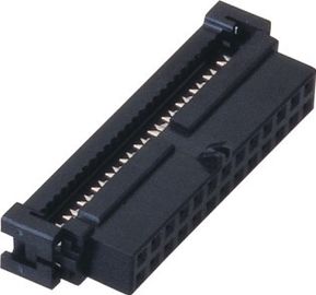 20 دبوس 2.00mm IDC المقبس موصل أنثى مع عثرة PBT الفوسفور البرونزي Sel Au / Sn