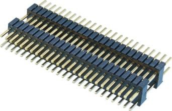 وكون 1.27 * 2.54mm بب رأس موصل مزدوج البلاستيك 180 درجة ديب PA9T النحاس H = 2.54