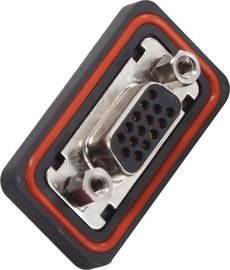 WCON 15P D-SUB Connector Female Dual Rows Solder Type مقاوم للماء أسود