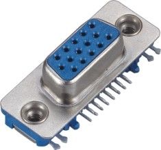WCON D type 15 pin connector 25mΩ أقصى مقاومة للتلامس 500V AC / DC أزرق / أسود