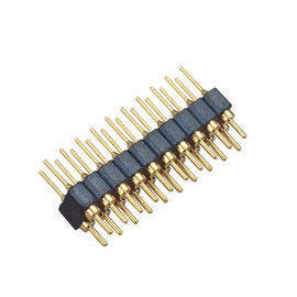 WCON 2.54mm رأس الدبوس المشكل صف مزدوج PPS BK H = 3.0 فلاش ذهبي مستقيم