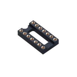WCON 2.54mm IC Socket DIP رأس دبوس دائري H = 3.0 ، L = 7.43 صف الملعب 7.62 أسود ROHS