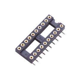 WCON 2.54mm IC Socket DIP رأس دبوس دائري H = 3.0 ، L = 7.43 صف الملعب 7.62 أسود ROHS